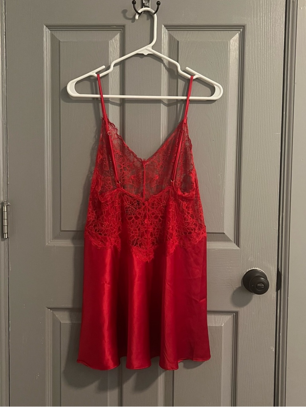 Victoria's Secret Red Lace & Satin Chemise Slip Nightie Love Sexy - Picture 7 of 8